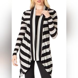 Open Sharkbite Striped Cardigan by VERTIGO PARIS